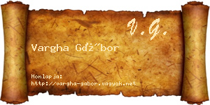 Vargha Gábor névjegykártya