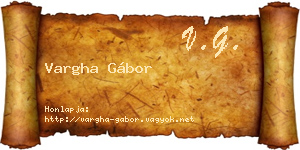 Vargha Gábor névjegykártya