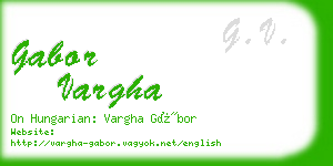 gabor vargha business card